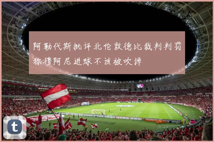 阿勒代斯批评北伦敦德比裁判判罚称穆阿尼进球不该被吹掉